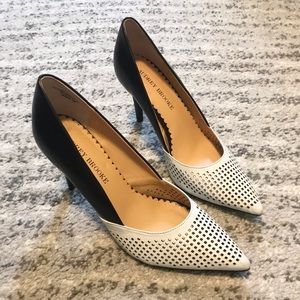 Audrey Brooke Black White Pointed Heels